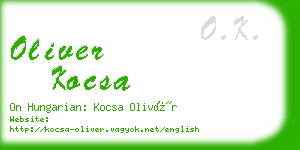 oliver kocsa business card